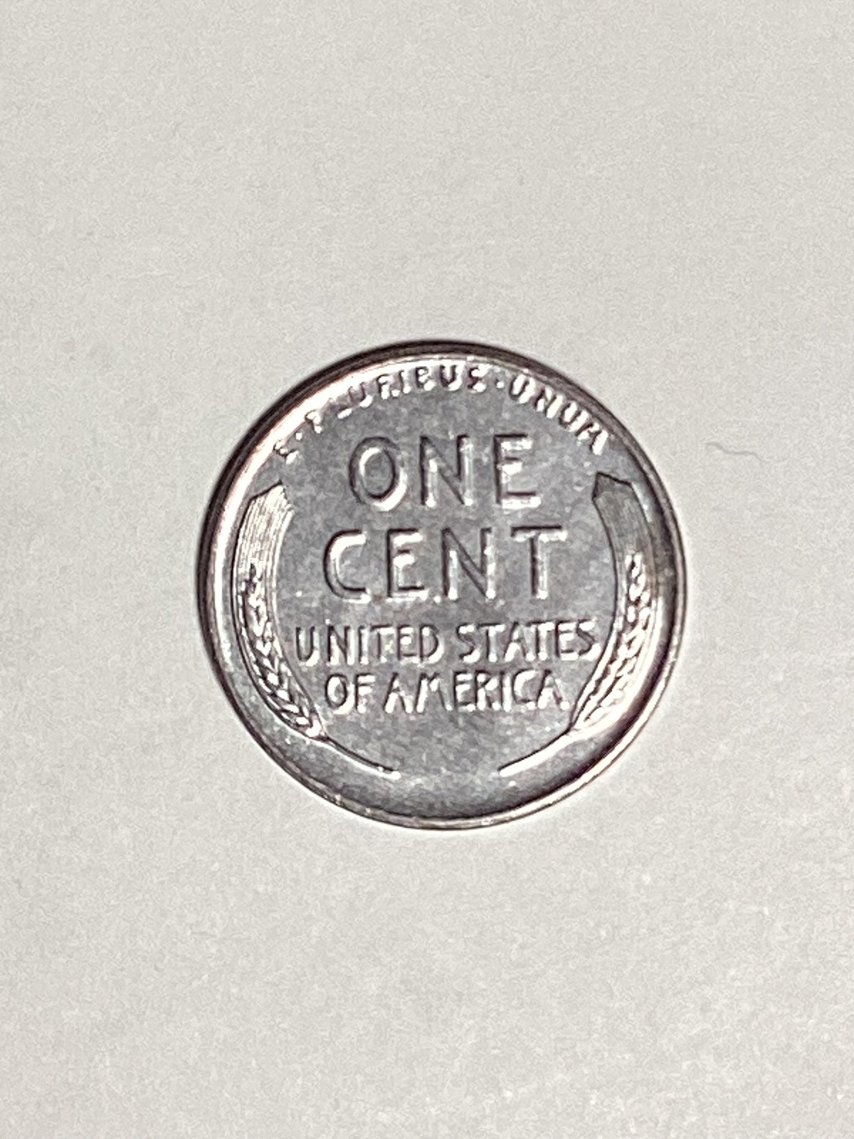 1943-S Lincoln Wheat Steel Cent About Uncirculated Ghost Error 4 in 1943 Coin Rim Error "L" (Liberty)