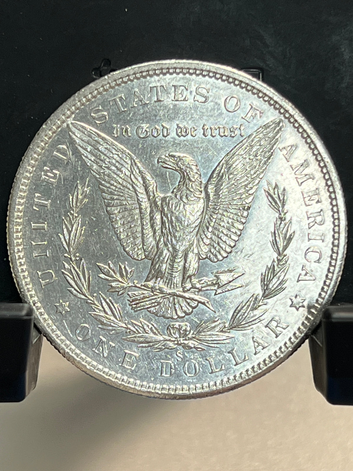 1880-S Morgan Silver Dollar About Uncirculated Mirror Proof-Like Cartwheel Luster