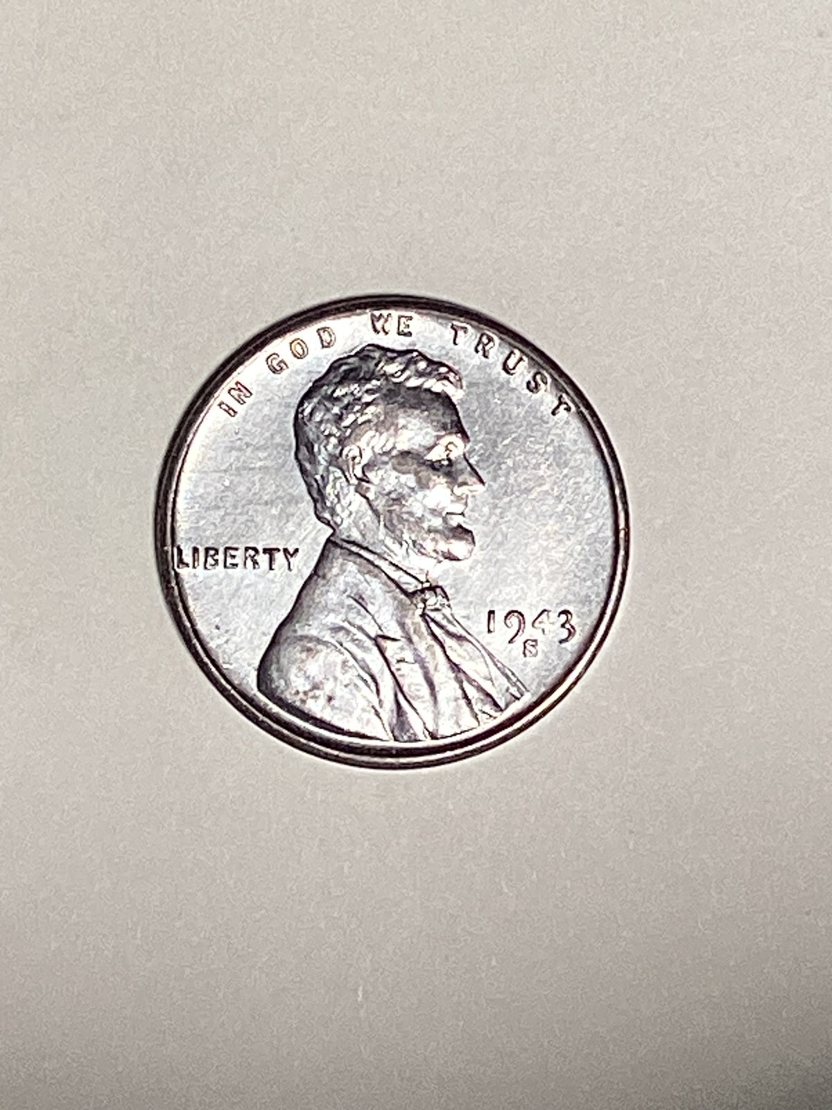 1943-S Lincoln Wheat Steel Cent About Uncirculated Coin Rim Error "L" (Liberty)