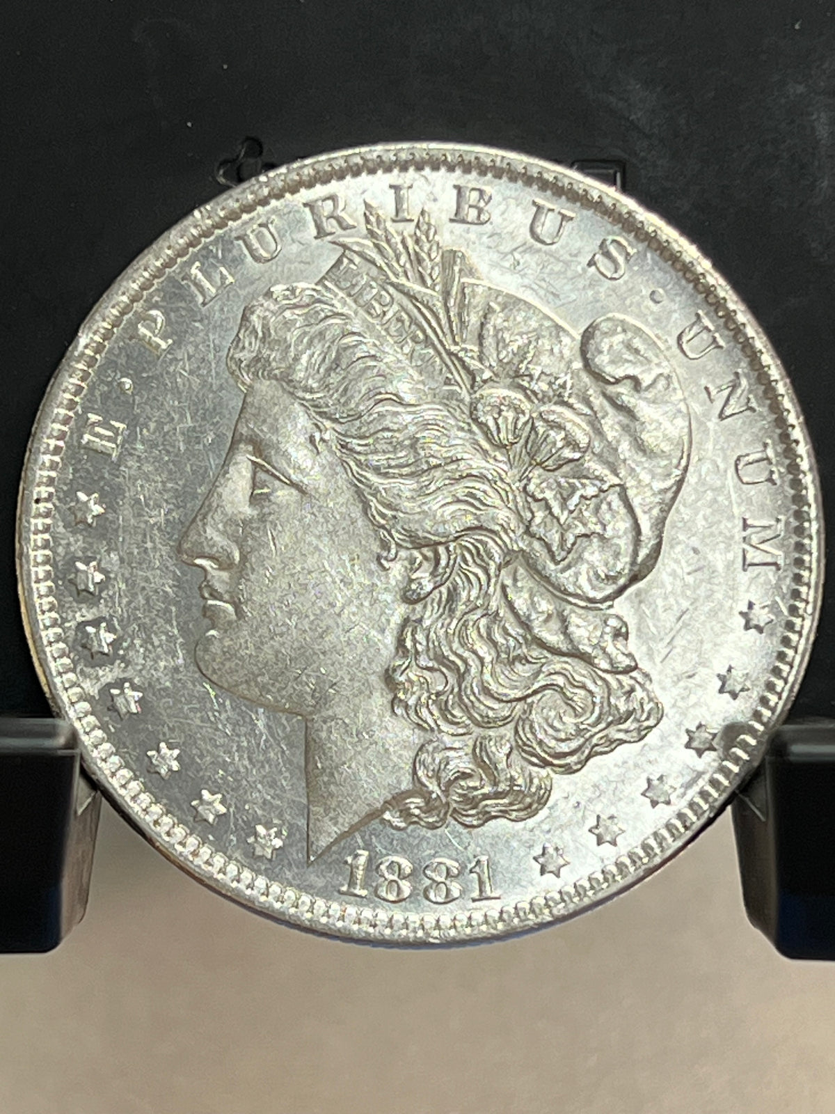 1881-S Morgan Silver Dollar About Uncirculated Mirror Proof-Like Cartwheel Luster