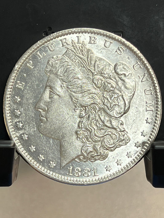 1881-S Morgan Silver Dollar About Uncirculated Mirror Proof-Like Cartwheel Luster