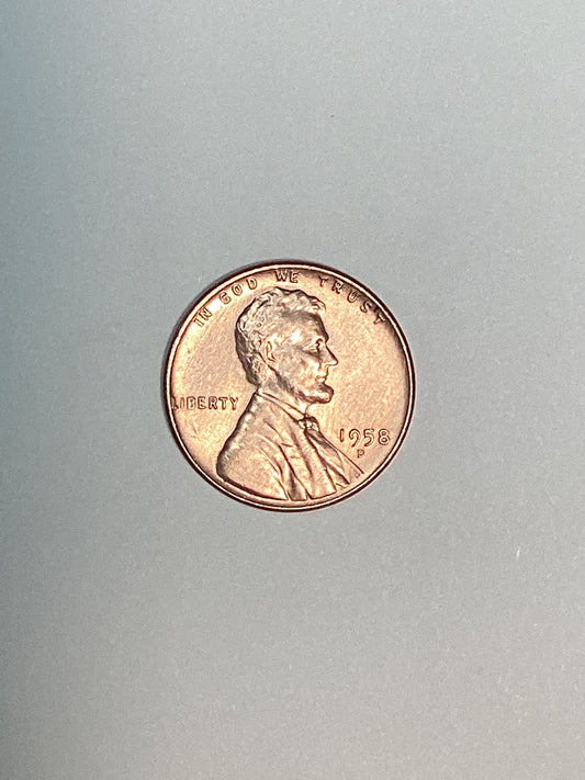 1958-D Lincoln Wheat Cent About Uncirculated