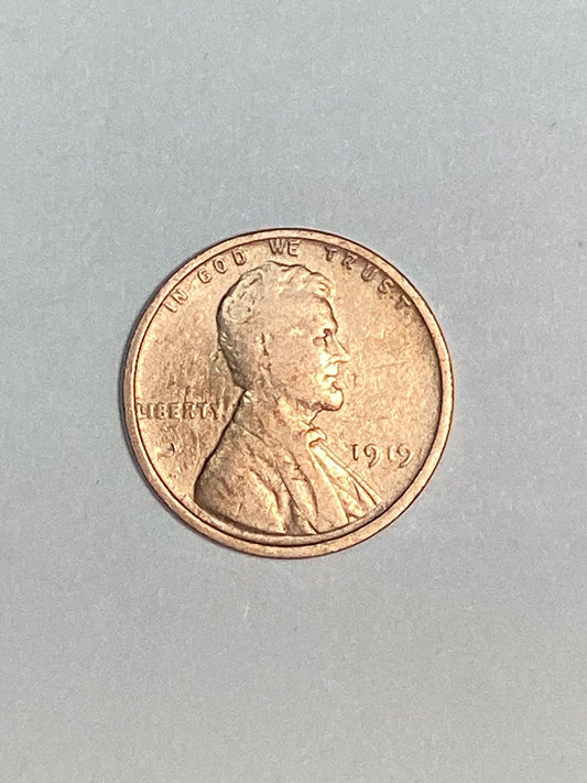 1919 Lincoln Wheat Cent Circulated Very Fine