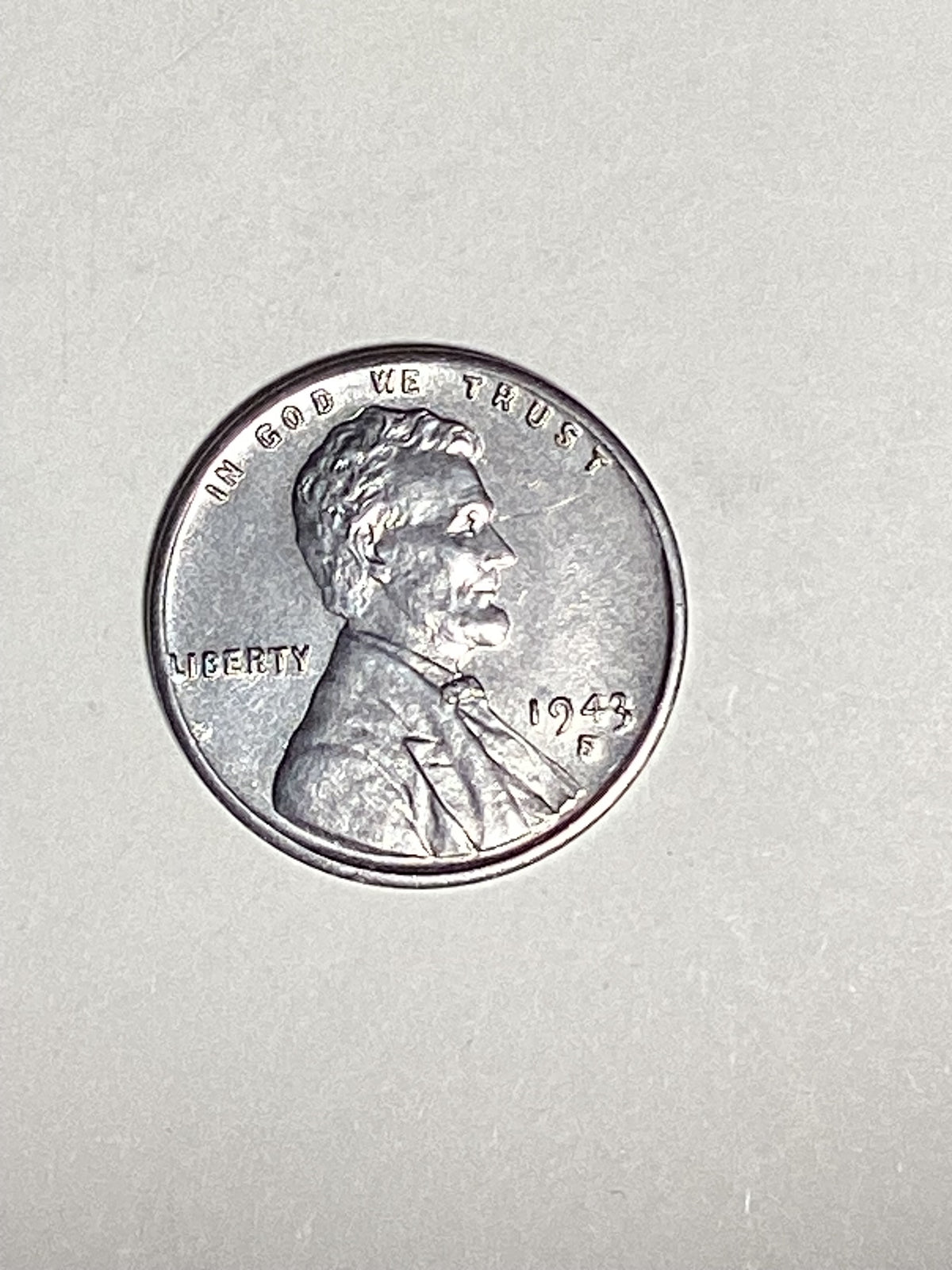1943-S Lincoln Wheat Steel Cent About Uncirculated Coin Rim Error "L" (Liberty)