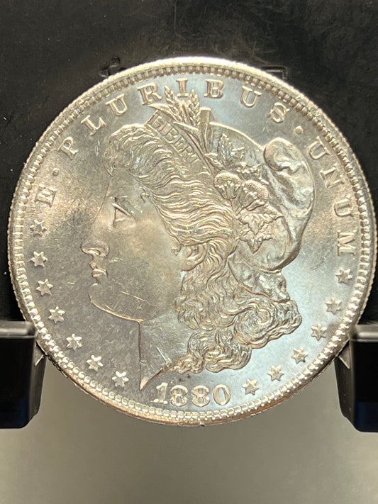 1880-S Morgan Silver Dollar Gem Brilliant Uncirculated Deep Mirror Proof-Like Mint State Cartwheel Luster