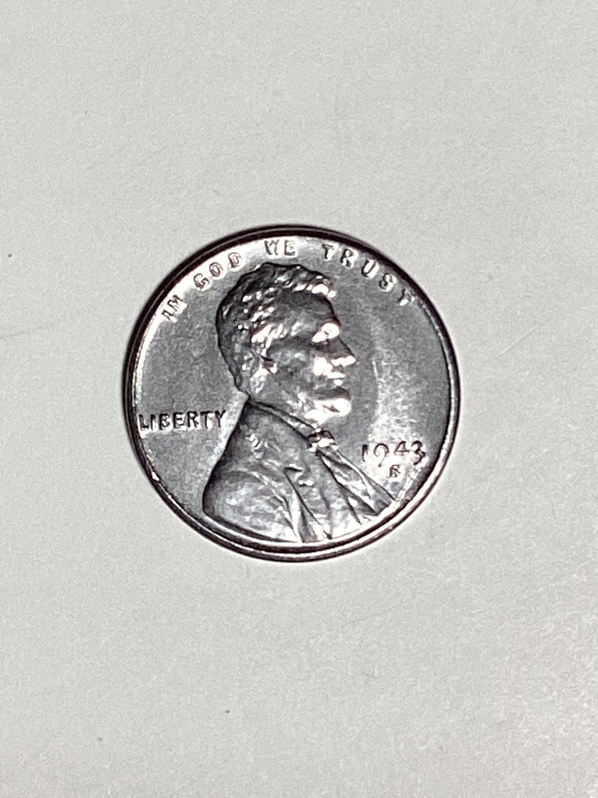 1943-S Lincoln Wheat Steel Cent About Uncirculated Coin Rim Error "L" (Liberty)