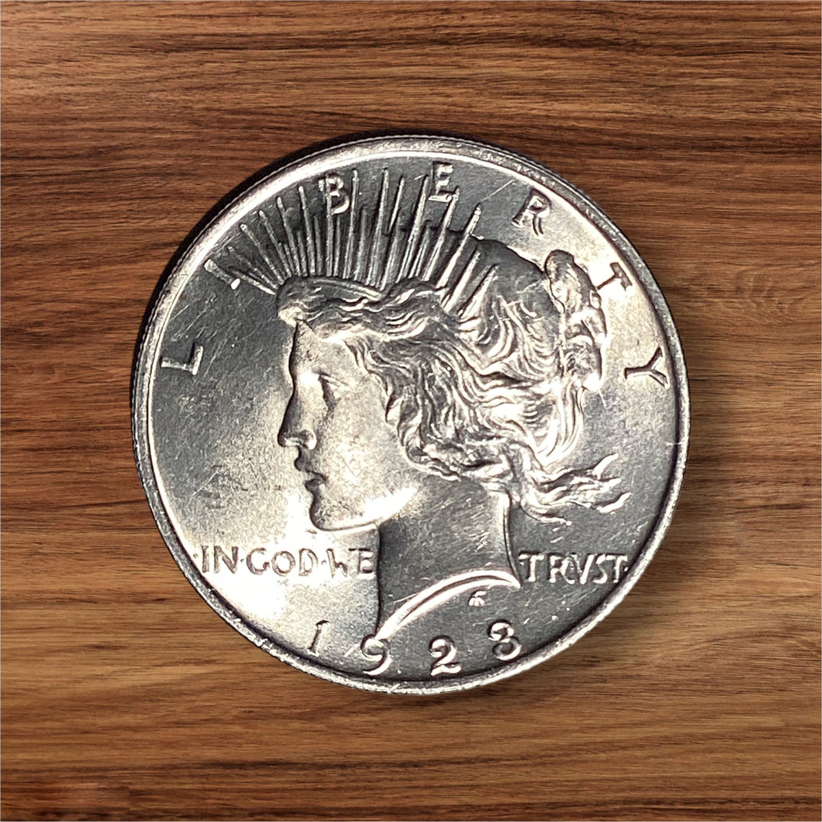 1923-P Peace Silver Dollar About Uncirculated Mirror Proof-Like Cartwheel Luster
