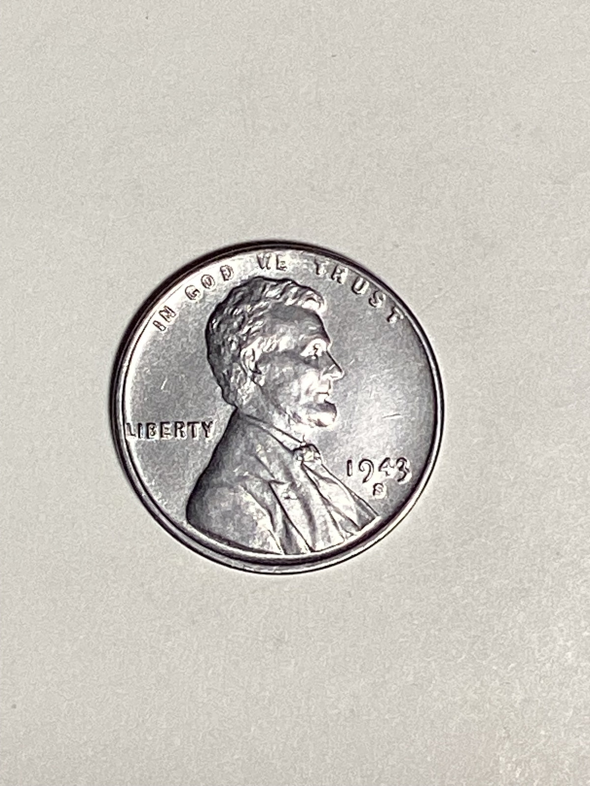 1943-S Lincoln Wheat Steel Cent About Uncirculated Coin Rim Error "L" (Liberty)