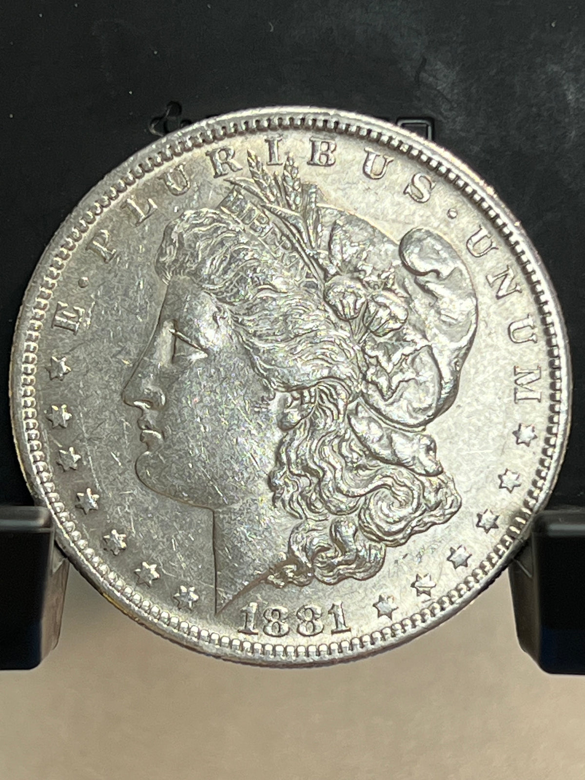 1881-S Morgan Silver Dollar About Uncirculated Mirror Proof-Like Cartwheel Luster