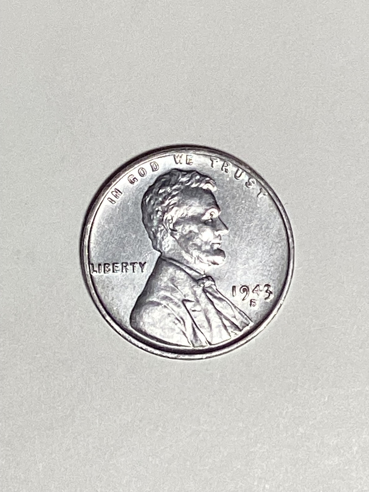 1943-S Lincoln Wheat Steel Cent About Uncirculated Coin Rim Error "L" (Liberty)