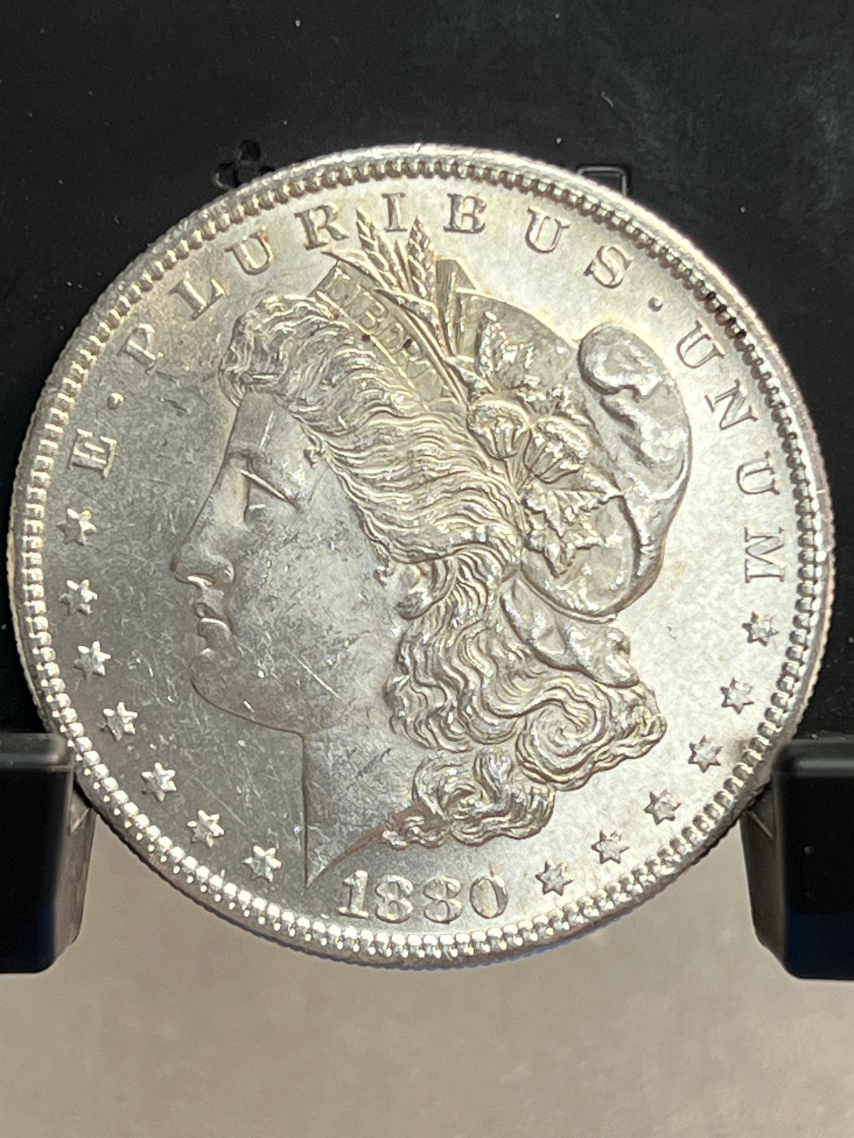 1880-S Morgan Silver Dollar About Uncirculated  Mirror Proof-Like Cartwheel Luster