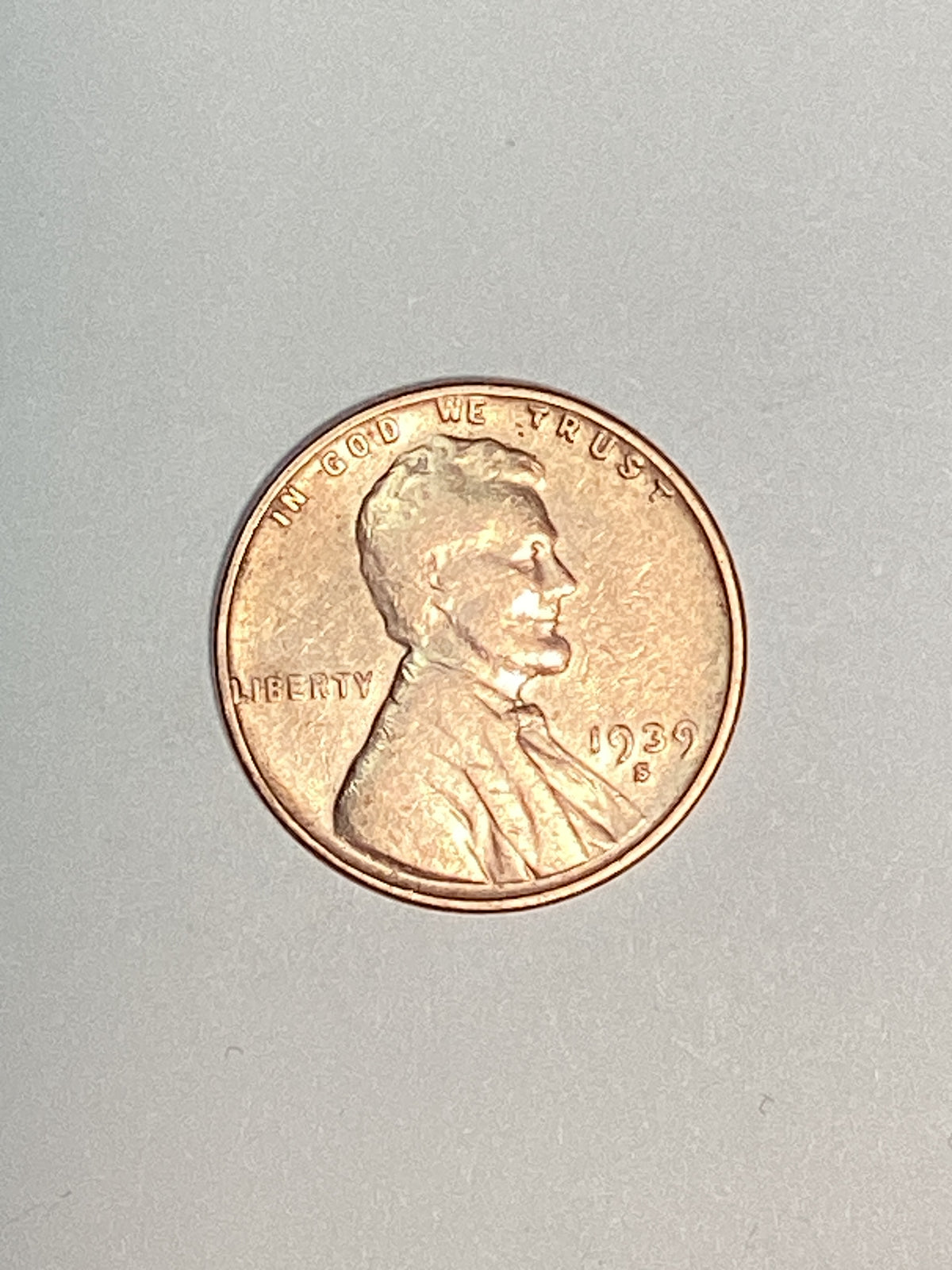 1939-S Lincoln Wheat Cent Circulated Very Fine Coin Rim Error "L" (Liberty)
