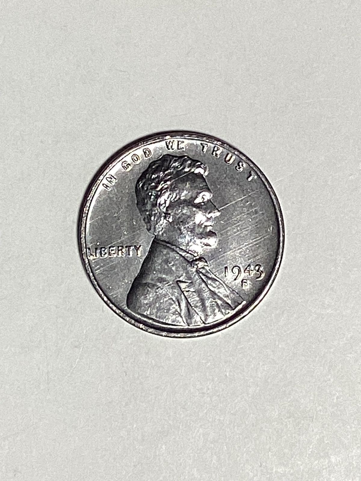 1943-S Lincoln Wheat Steel Cent About Uncirculated Coin Rim Error "L" (Liberty)