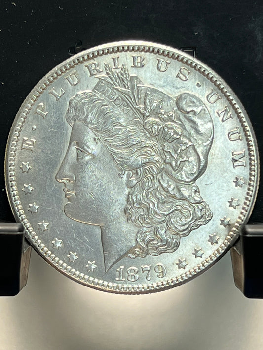 1879-S Morgan Silver Dollar About Uncirculated Mirror Proof-Like Cartwheel Luster