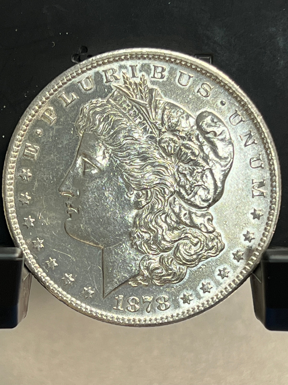 1878-S Morgan Silver Dollar About Uncirculated Mirror Proof-Like Cartwheel Luster