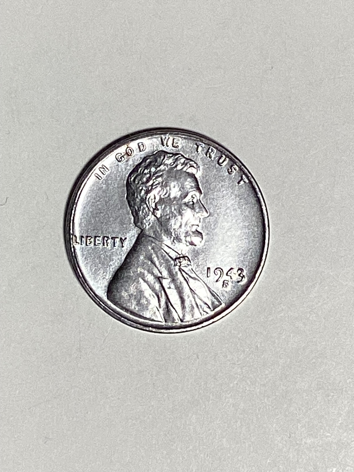 1943-S Lincoln Wheat Steel Cent About Uncirculated Coin Rim Error "L" (Liberty)
