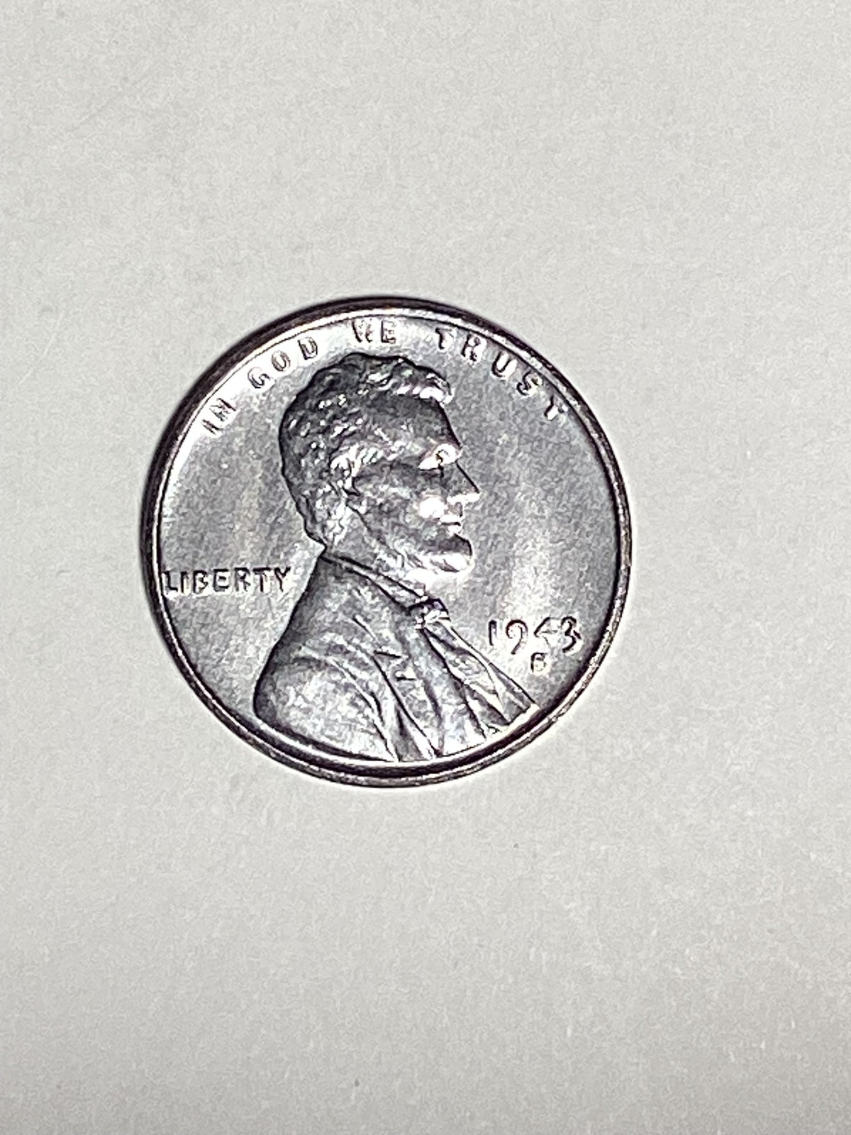 1943-S Lincoln Wheat Steel Cent About Uncirculated Coin Rim Error "L" (Liberty)
